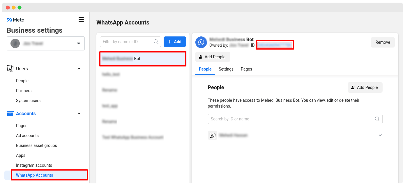 WhatsApp Business Account ID